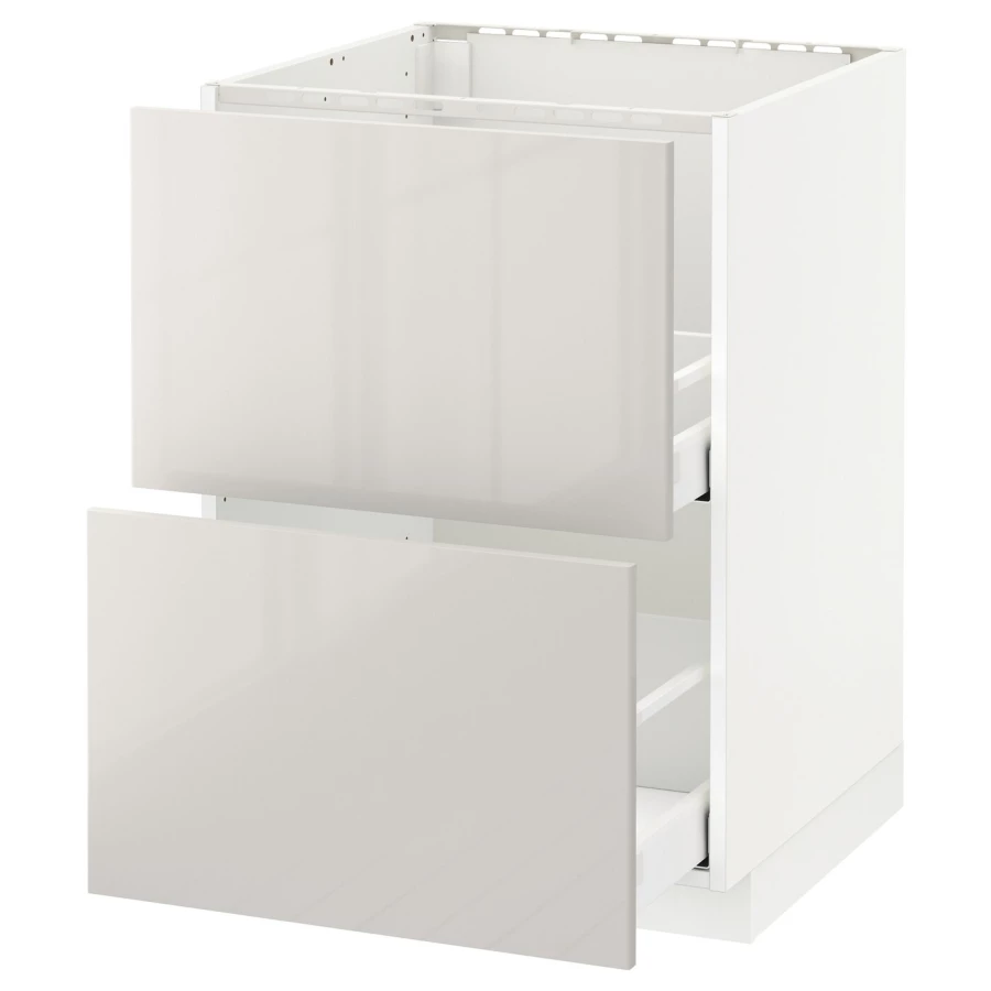 Напольный шкаф  - IKEA METOD MAXIMERA, 88x62x60см, белый/светло-серый, МЕТОД МАКСИМЕРА ИКЕА (изображение №1)