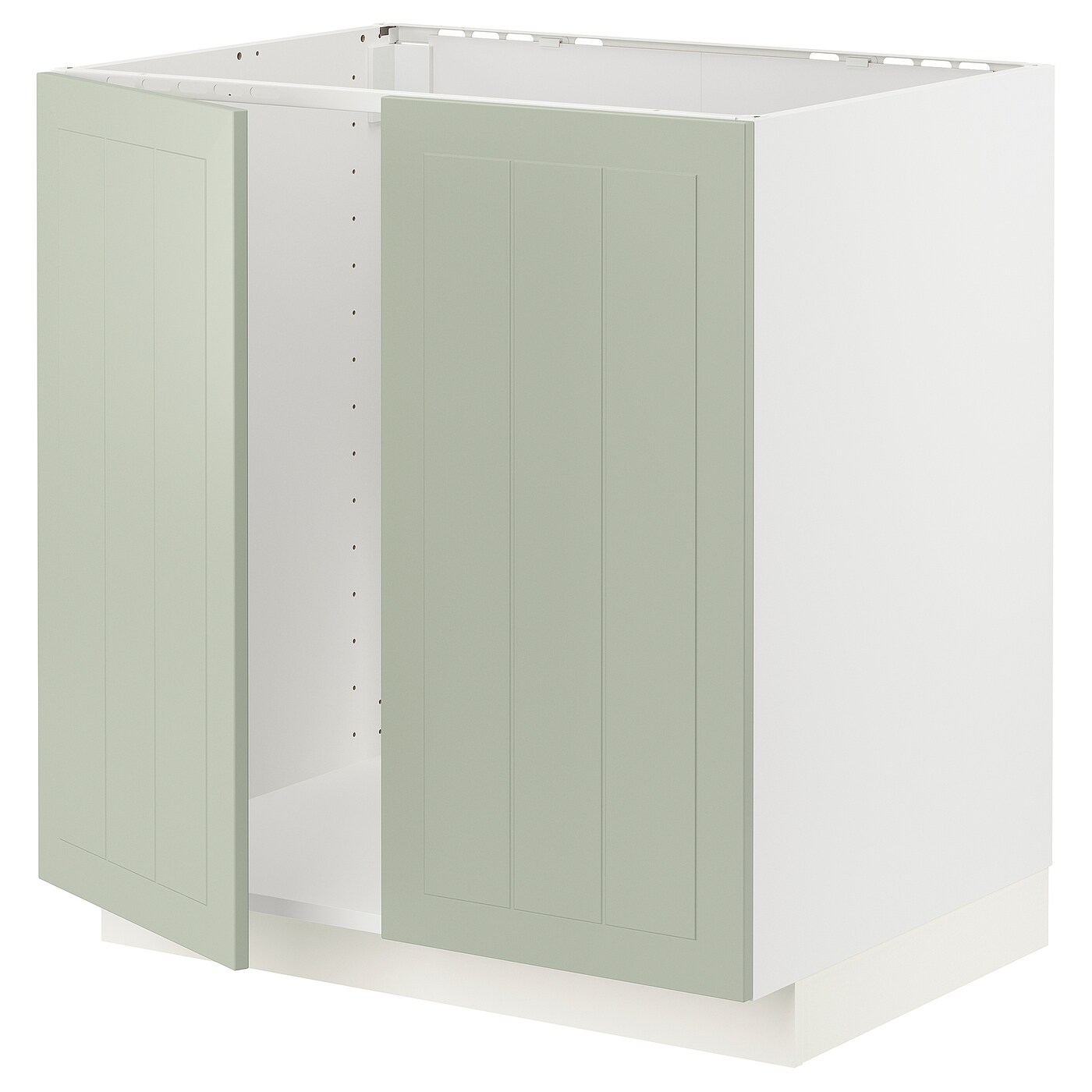 Шкаф под раковину/2 дверцы - METOD IKEA/ МЕТОД ИКЕА, 88х80  см. белый/зеленый