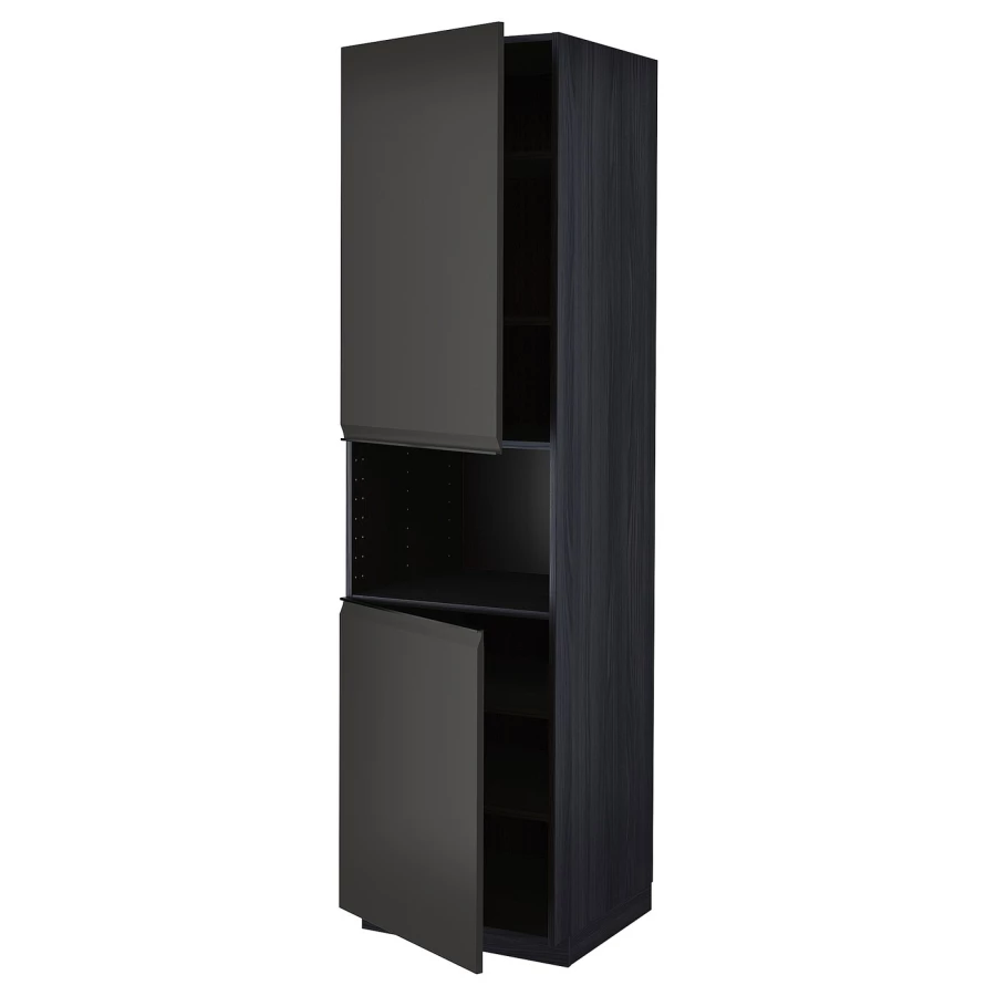 Высокий шкаф - IKEA METOD/МЕТОД ИКЕА, 220х60х60 см, черный (изображение №1)