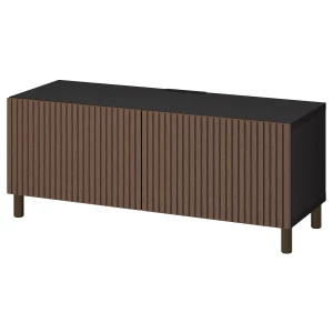 Тумба под ТВ с дверцами - IKEA BESTÅ/BESTA/БЕСТО ИКЕА, 42х48х120 см, черный/коричневый