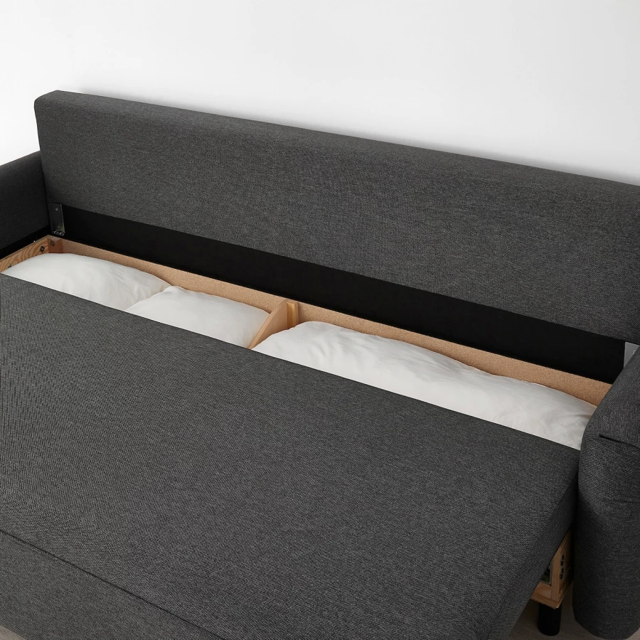 3-местный диван-кровать - IKEA GRUNNARP, 92x236см, черный, ГРУННАРП ИКЕА (изображение №9)