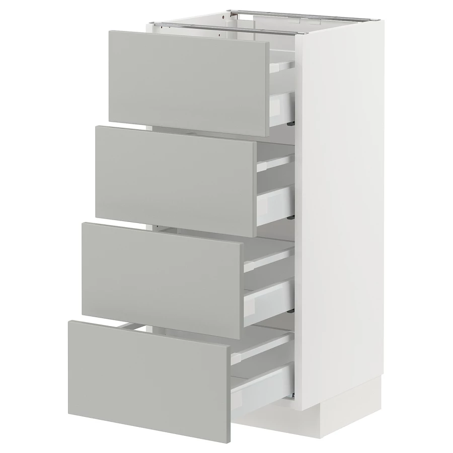Напольный шкаф - METOD / MAXIMERA IKEA/ МЕТОД/ МАКСИМЕРА ИКЕА,  88х40 см, белый/светло-серый (изображение №1)