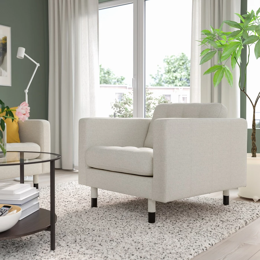Кресло - IKEA LANDSKRONA, 89х89х78 см, белый, ЛАНДСКРУНА ИКЕА (изображение №2)