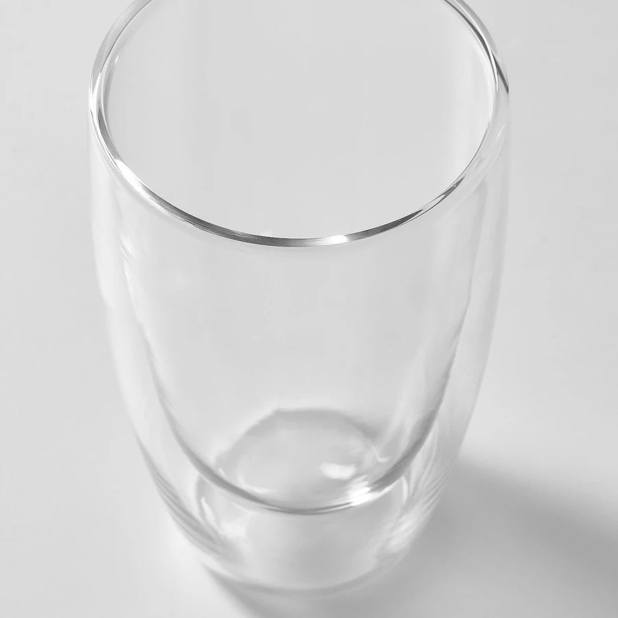 Набор стаканов с двойными стенками, 2 шт. - IKEA PASSERAD, 450 мл, прозрачный, ПАССЕРАД ИКЕА (изображение №3)