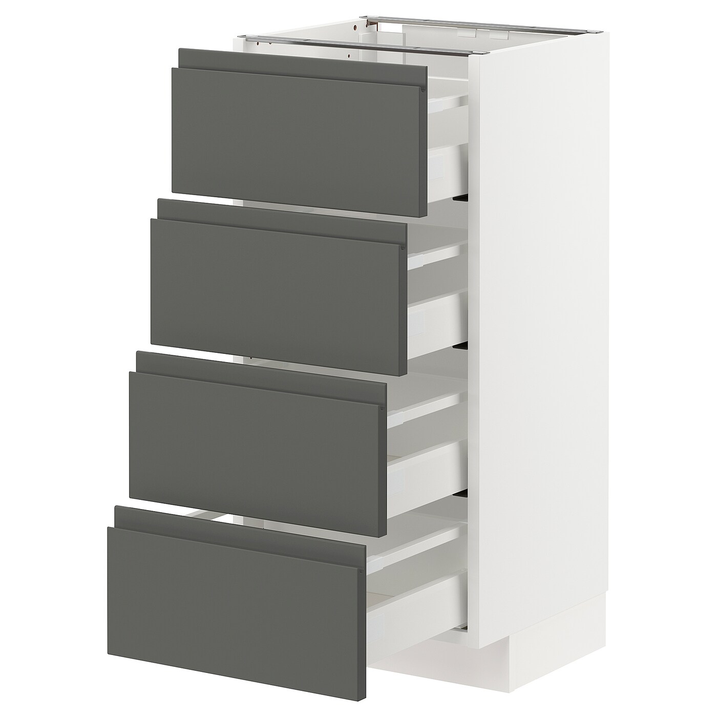 Напольный кухонный шкаф  - IKEA METOD MAXIMERA, 88x39,1x40см, белый/серый, МЕТОД МАКСИМЕРА ИКЕА