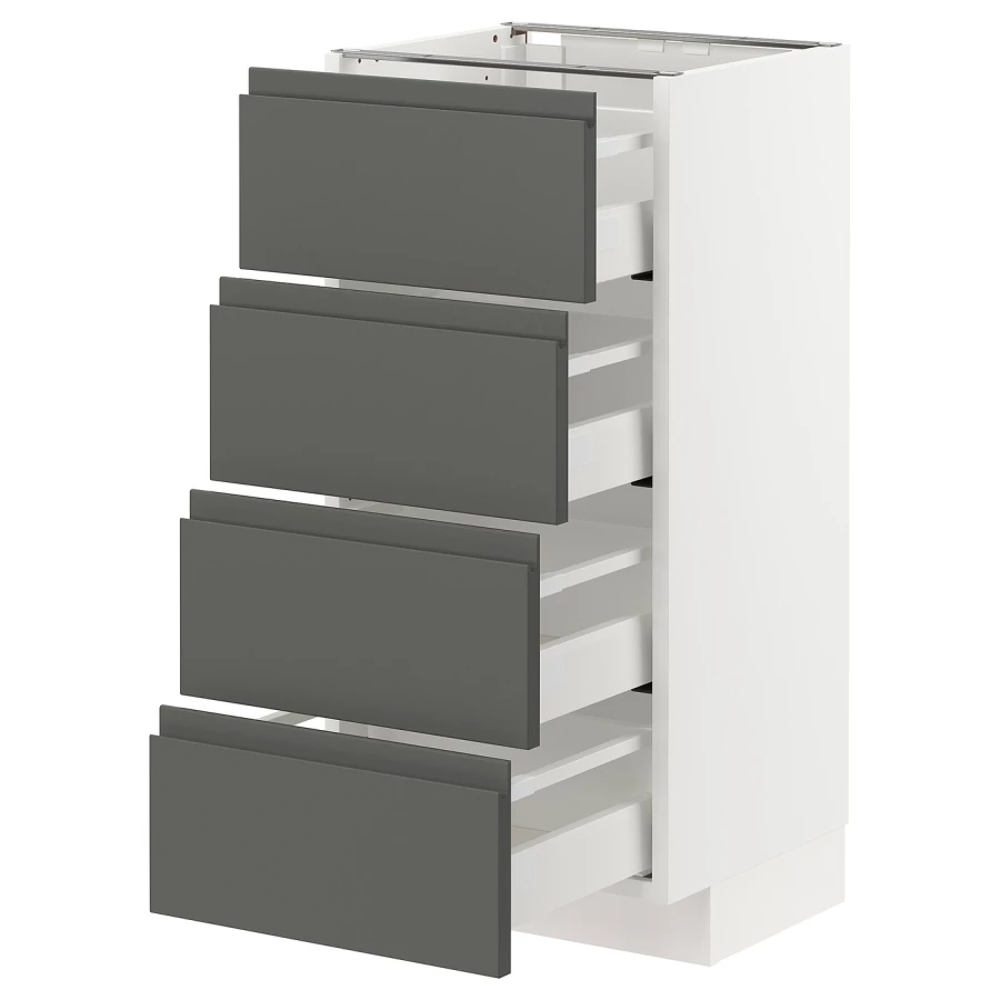 Напольный кухонный шкаф  - IKEA METOD MAXIMERA, 88x39,1x40см, белый/серый, МЕТОД МАКСИМЕРА ИКЕА (изображение №1)