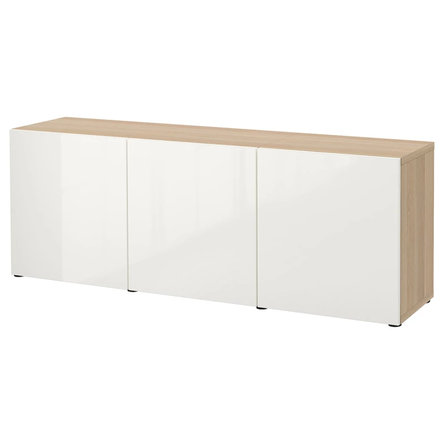 Комбинация для хранения - IKEA BESTÅ/BESTA/БЕСТА/БЕСТО ИКЕА, 180x42x65 см, белый, (изображение №1)