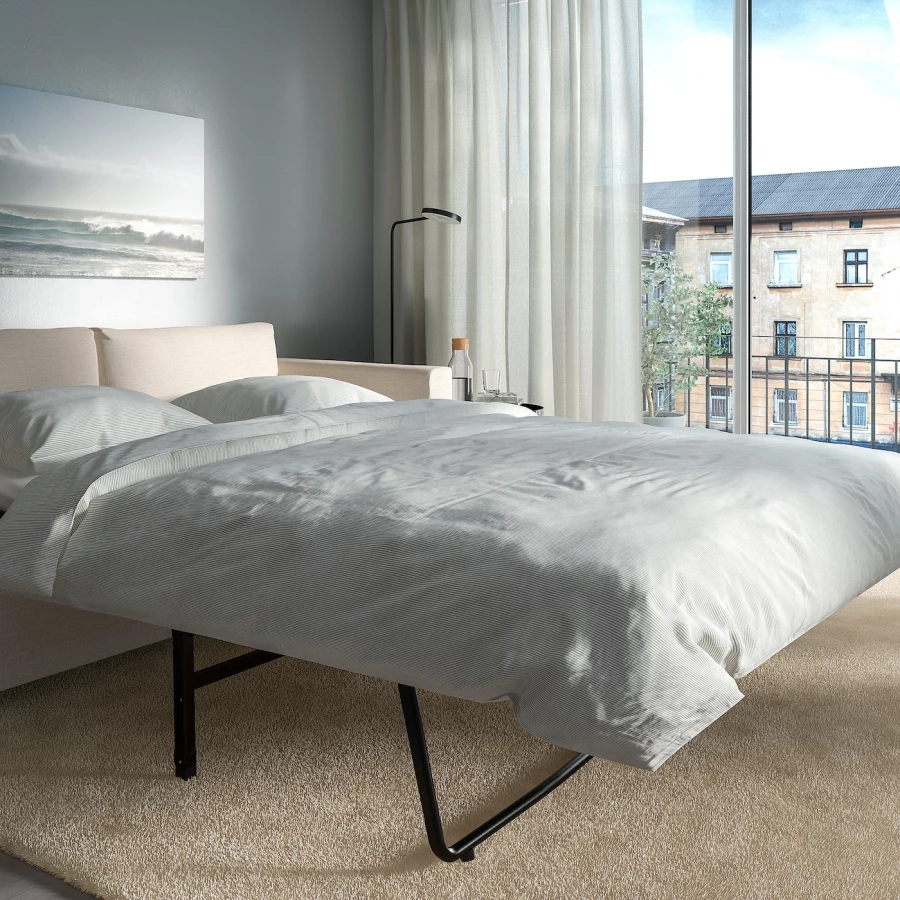 2-местный диван раскладной - IKEA VIMLE/ВИМЛЕ ИКЕА, 68х98х190 см, белый (изображение №4)