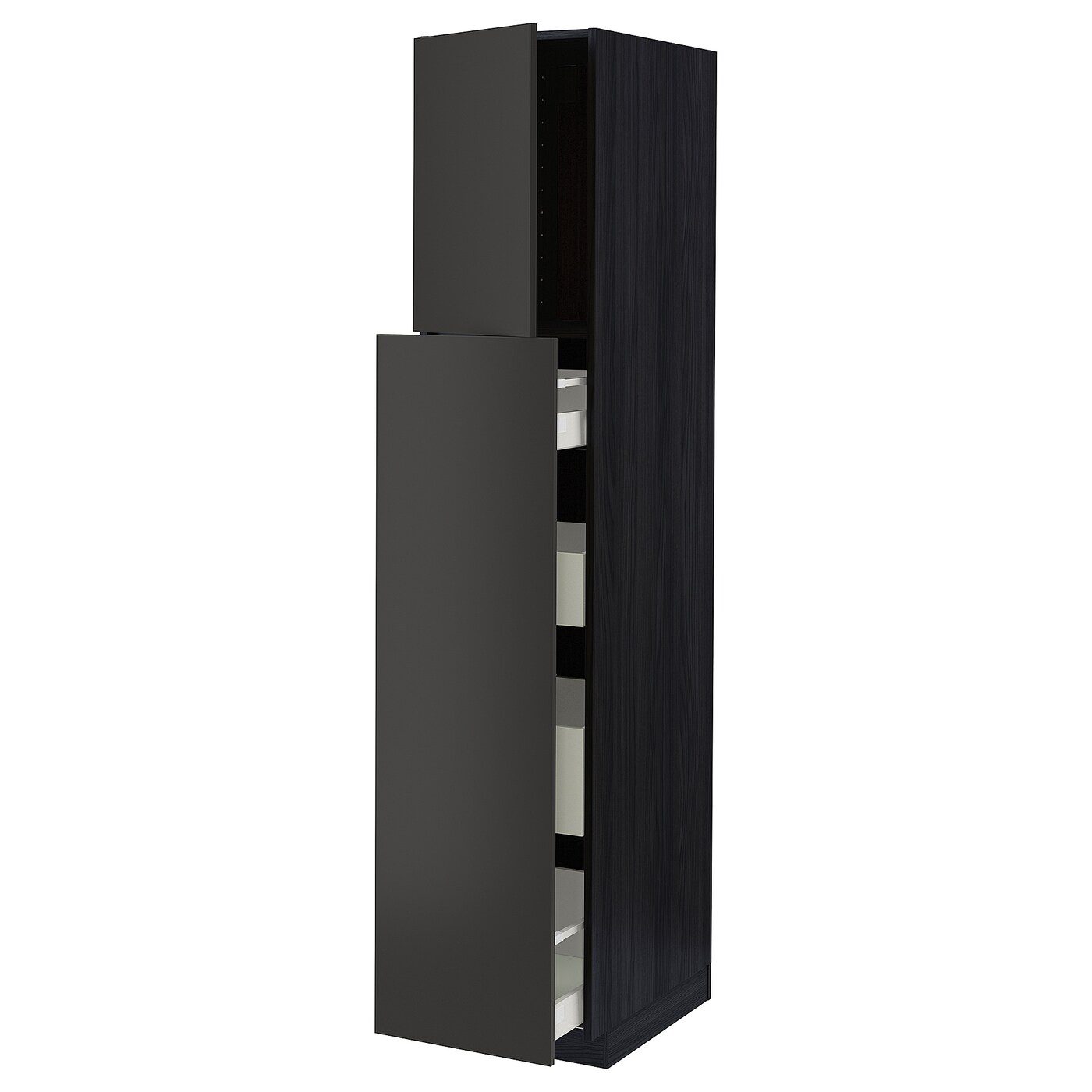 Высокий шкаф - IKEA METOD/MAXIMERA/МЕТОД/МАКСИМЕРА ИКЕА, 200х60х40 см, черный