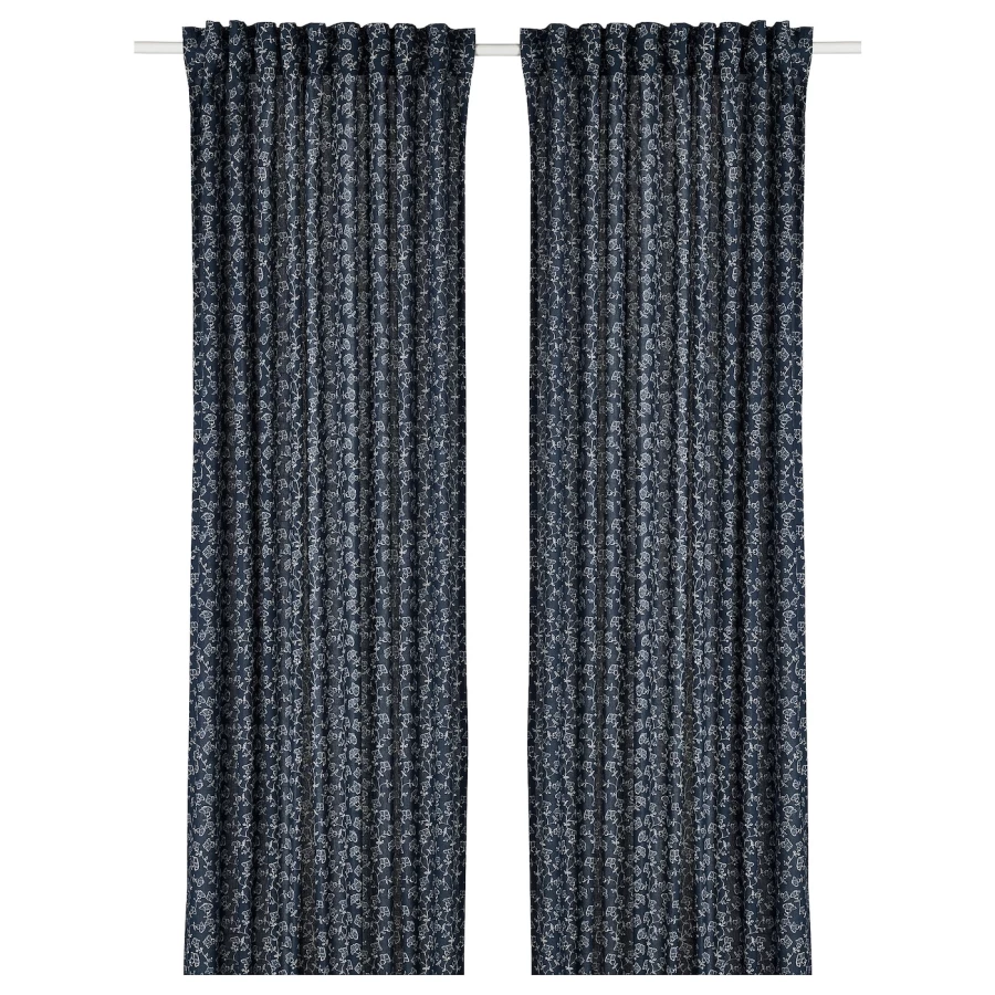 Штора, 2 шт. - IKEA TRYSTÄVMAL/TRYSTAVMAL, 300х145 см, темно-синий, ТРУСТОВМАЛ ИКЕА (изображение №1)