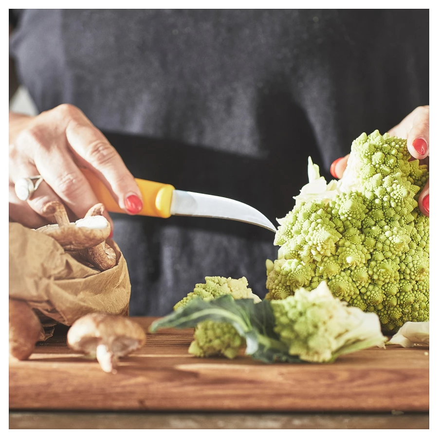 Нож для овощей - IKEA UPPFYLLD, 18см, зеленый/оранжевый/светло-серый, УППФИЛЛД ИКЕА (изображение №3)