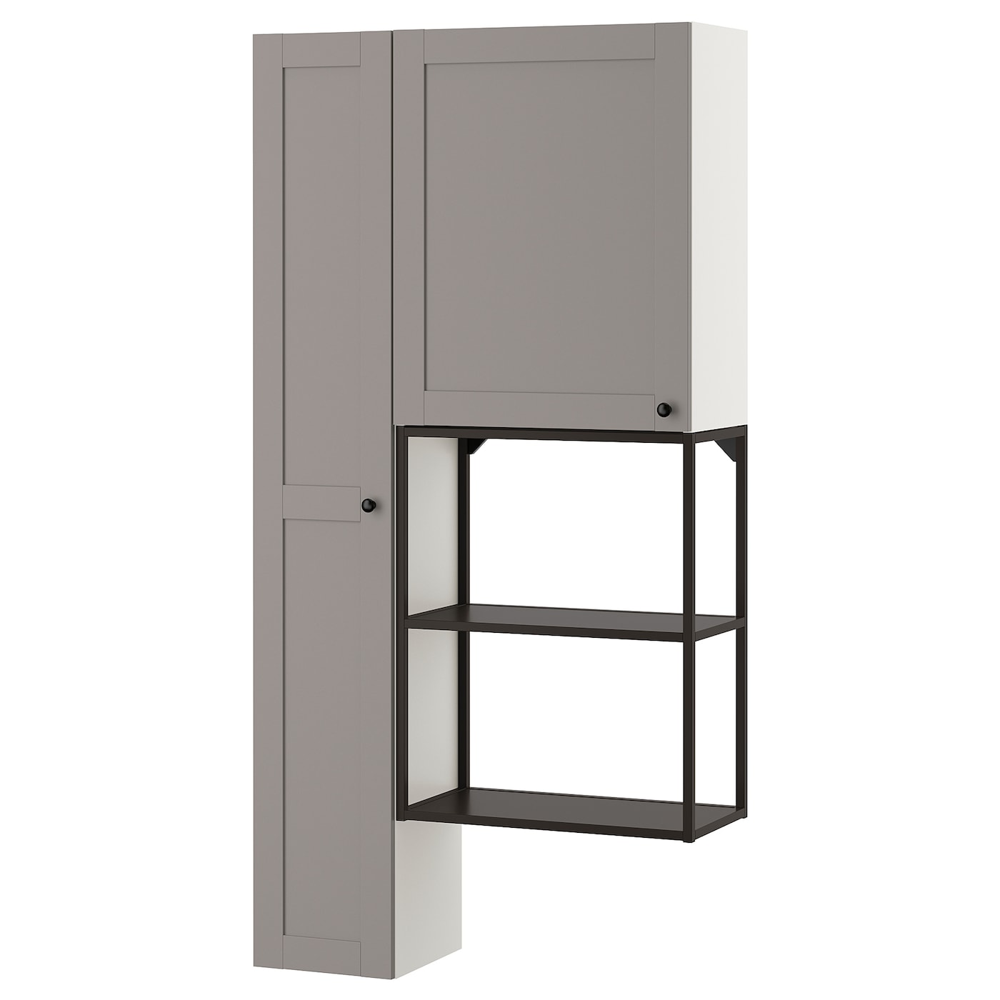 Стеллаж - IKEA ENHET, 90х32х180 см, серый/антрацит, ЭНХЕТ ИКЕА