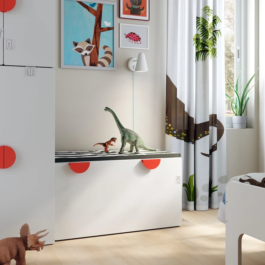 Шкаф детский - IKEA SMÅSTAD/SMASTAD, 90x50x48 см, белый, СМОСТАД ИКЕА (изображение №2)