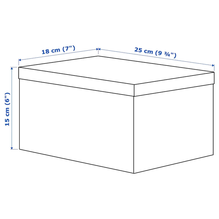 Коробка с крышкой - TJENA IKEA/ ТЬЕНА ИКЕА ,18х25х15 см,  белый (изображение №8)