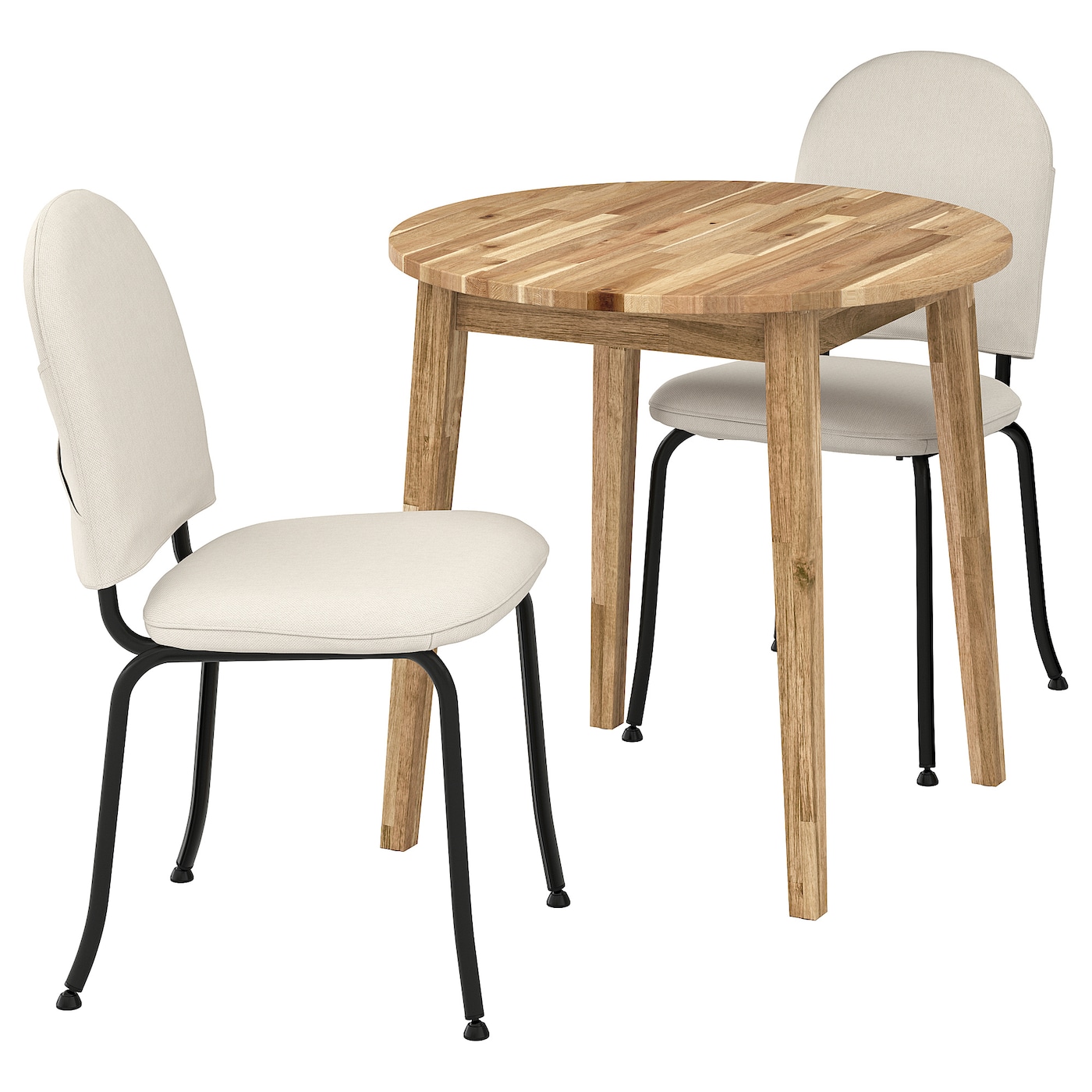 Стол и 2 стула - NACKANÄS / EBBALYCKE/ NACKANАS  IKEA/ НАКАНАС/  ЭББАЛЮККЕ ИКЕА, 80х75 см, белый /коричневый