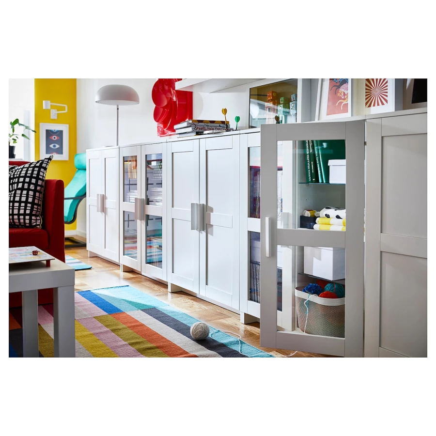 Шкаф с 2 дверями - IKEA BRIMNES, 78х95 см, белый, БРИМНЕС ИКЕА (изображение №5)