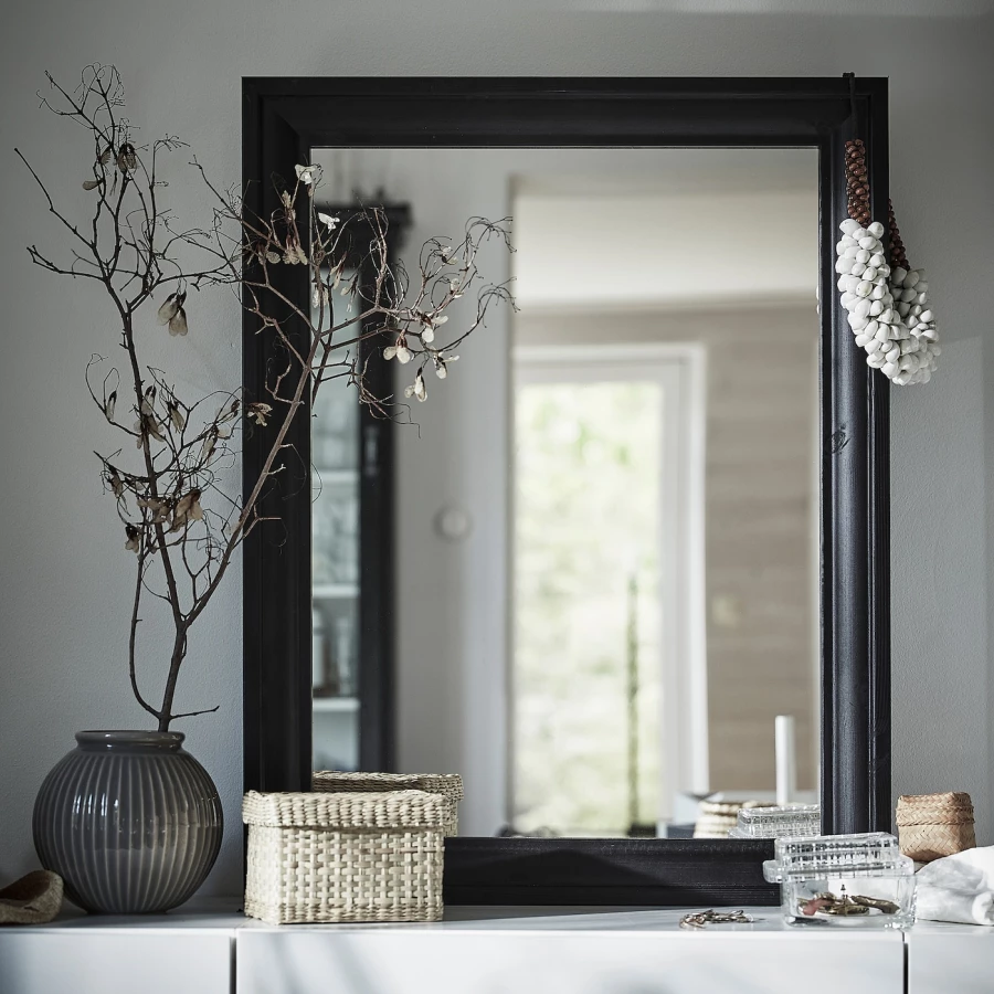 Зеркало - TOFTBYN IKEA/ ТОФТБЮН ИКЕА, 65х85 см, черный (изображение №2)
