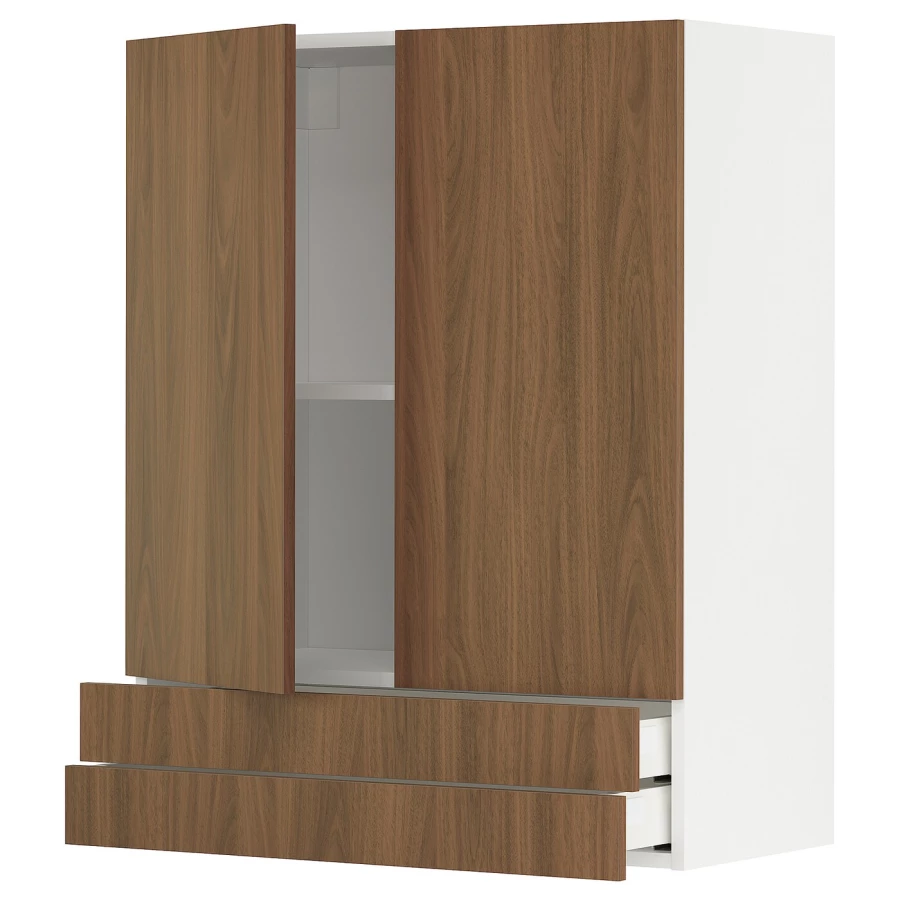 Навесной шкаф - METOD / MAXIMERA IKEA/ МЕТОД/МАКСИМЕРА ИКЕА, 80х100 см, белый/коричневый (изображение №1)