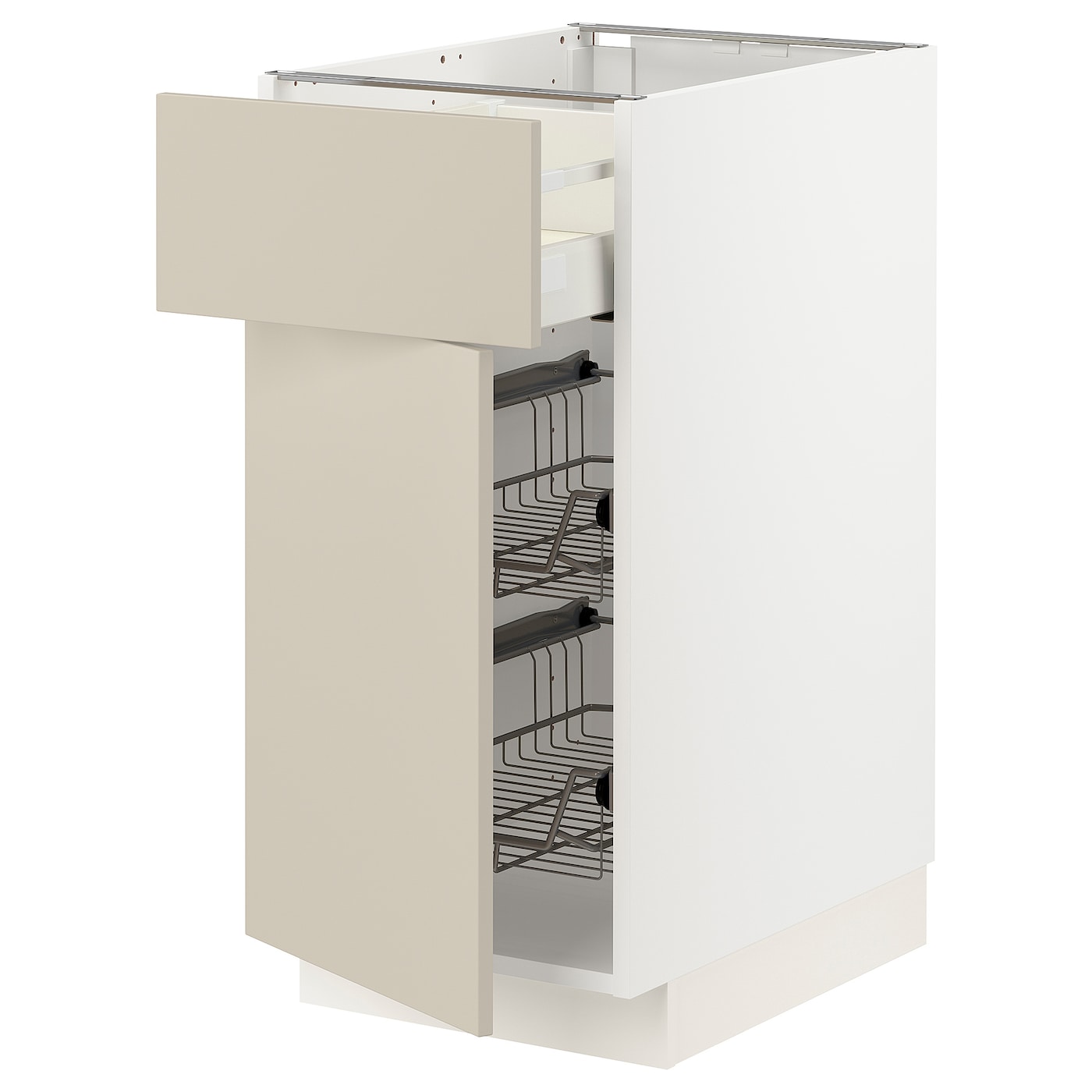 Напольный кухонный шкаф  - IKEA METOD MAXIMERA, 88x62x40см, белый/бежевый, МЕТОД МАКСИМЕРА ИКЕА