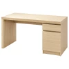 Письменный стол  - IKEA MALM  /МАЛЬМ  ИКЕА, 140х73 см, под беленый дуб