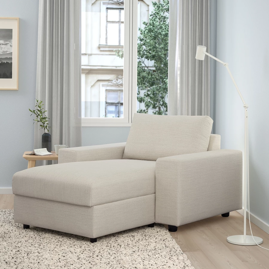 Кресло-шезлонг - IKEA VIMLE/ВИМЛЕ ИКЕА, 65х164х125 см, белый (изображение №2)
