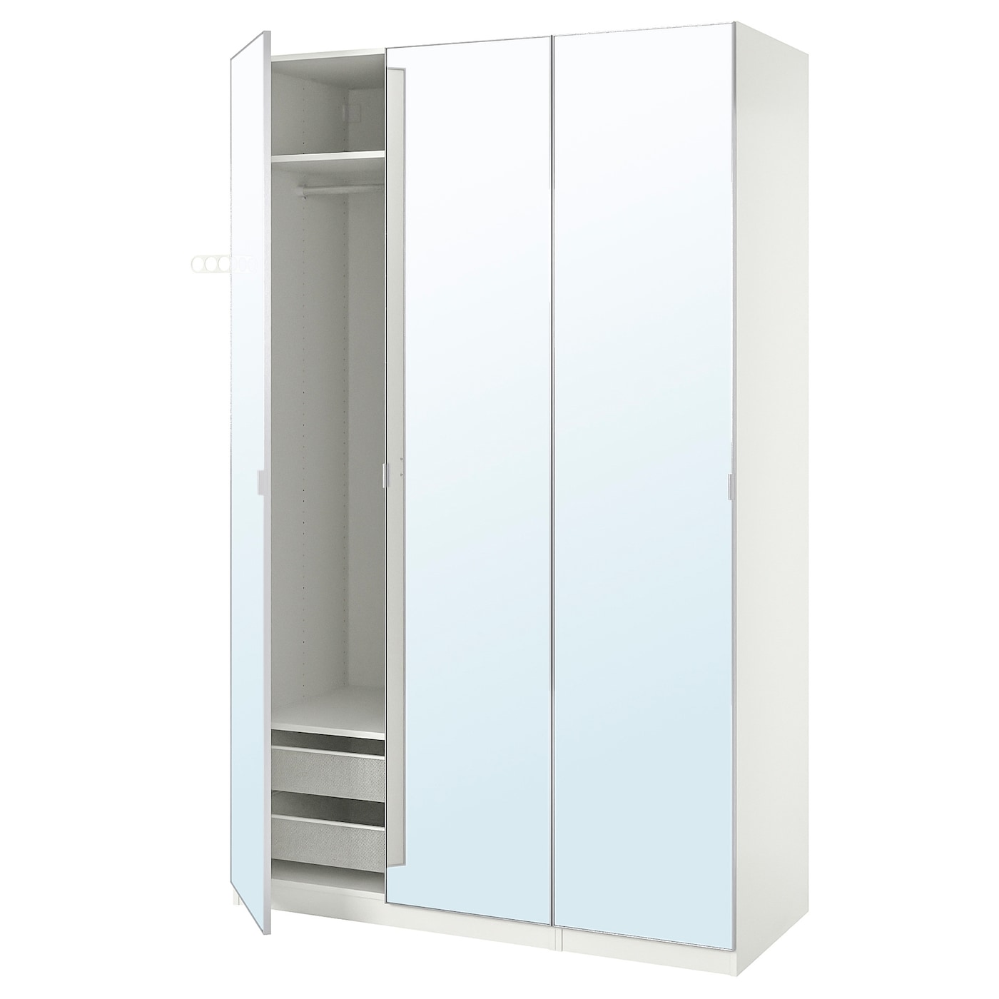 Шкаф с зеркалом - IKEA PAX/ÅHEIM/AHEIM/ПАКС/ОХЕЙМ ИКЕА, 60х150х236,4 см, белый