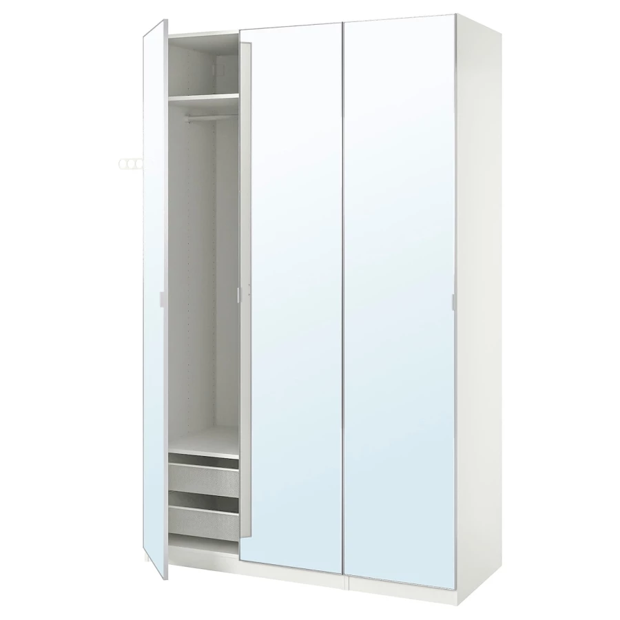 Шкаф с зеркалом - IKEA PAX/ÅHEIM/AHEIM/ПАКС/ОХЕЙМ ИКЕА, 60х150х236,4 см, белый (изображение №1)