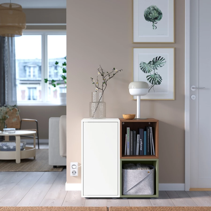 Комбинация для хранения - EKET IKEA/ ЭКЕТ ИКЕА,  72х70  см,  зеленый/коричневый/белый (изображение №2)