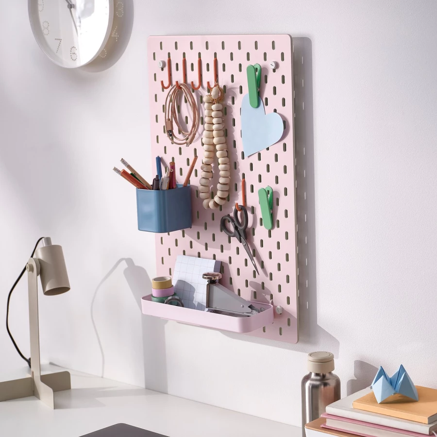 Комбинированная перфорированная доска IKEA SKÅDIS/СКОДИС ИКЕА, 36х56 см, бежевый/розовый (изображение №2)