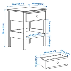 Второе фото. Тумбочка - IKEA TYSSEDAL/ТИССЕДАЛЬ ИКЕА, 40х51х59 см, белый