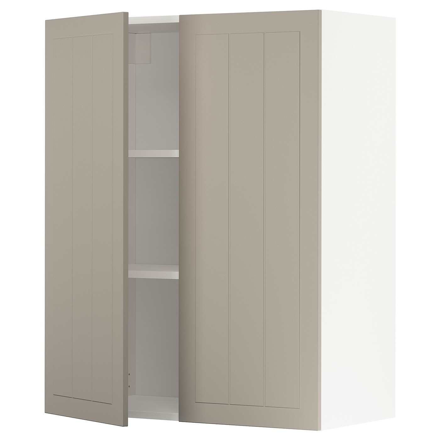 Навесной шкаф с полкой - METOD IKEA/ МЕТОД ИКЕА, 100х80 см, белый/светло-коричневый