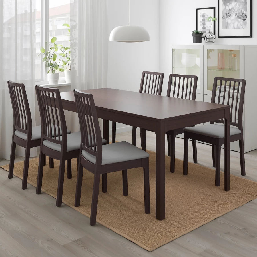 Раздвижной обеденный стол - IKEA EKEDALEN, 180/240х90 см, темно-коричневый, ЭКЕДАЛЕН ИКЕА (изображение №2)