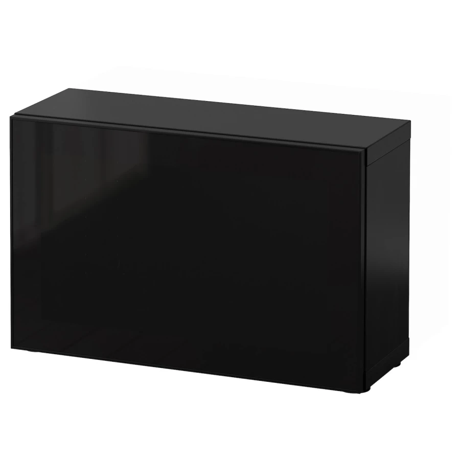 Шкаф-витрина - BESTÅ / BESTА  IKEA/ БЕСТА/БЕСТО ИКЕА, 38х60 см, черный (изображение №1)
