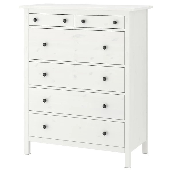 Комод с 6 ящиками - IKEA HEMNES, 108x131 см, белый, ХЕМНЭС ИКЕА