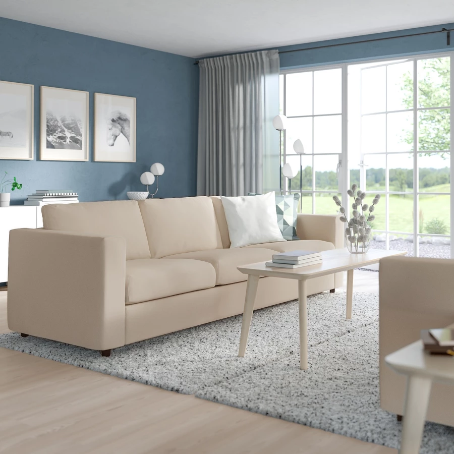 3-местный диван-кровать - IKEA VIMLE, 98x261см, бежевый, ВИМЛЕ ИКЕА (изображение №3)