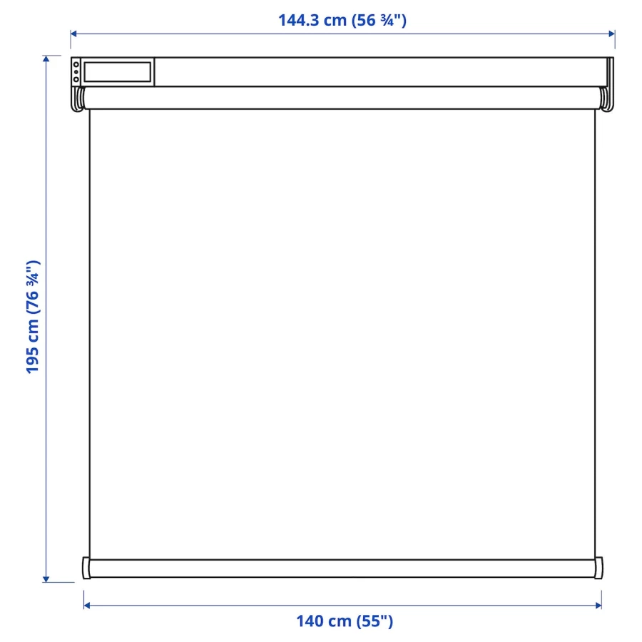 Рулонная штора (blackout) - IKEA FYRTUR, 195х140 см, серый, ФЮРТЮР ИКЕА (изображение №7)