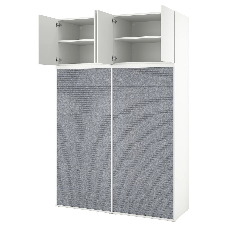 Шкаф 6-дверный - IKEA PLATSA/ПЛАТСА ИКЕА, 157х160х241,1 см, белый/темно-серый (изображение №1)