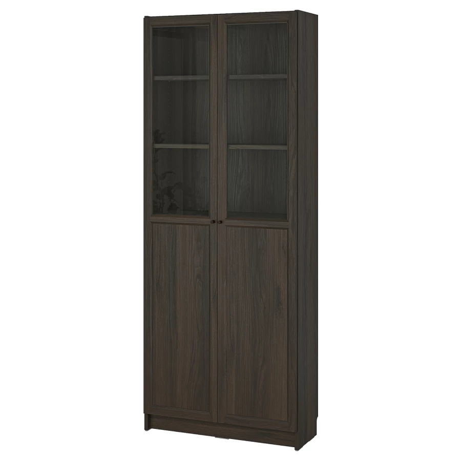 Книжный шкаф -  BILLY / OXBERG IKEA/ БИЛЛИ/ ОКСБЕРГ ИКЕА, 80х30х202 см,коричневый (изображение №1)
