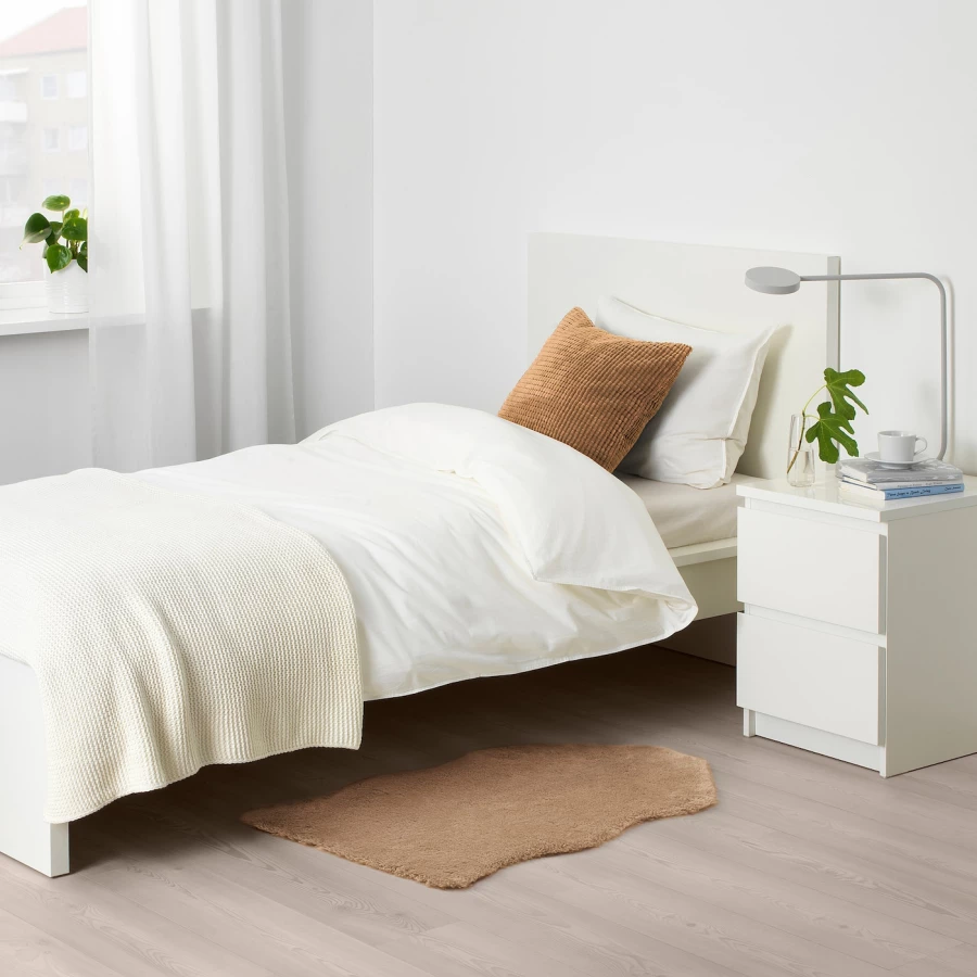 Ковер - IKEA TOFTLUND/ТОФТЛУНД ИКЕА, 85х55 см, светло-коричневый (изображение №3)