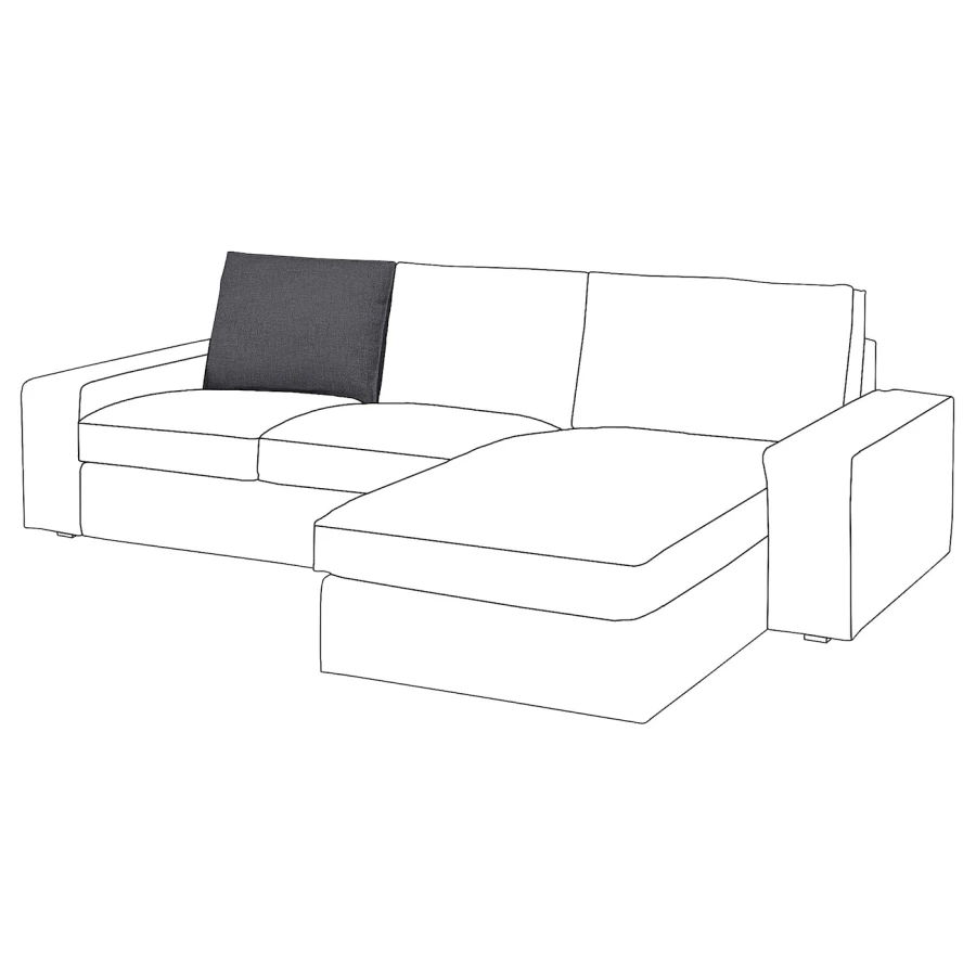 Внутренняя подушка спинки - IKEA KIVIK/КИВИК ИКЕА, 59х23х75 см, черный (изображение №4)