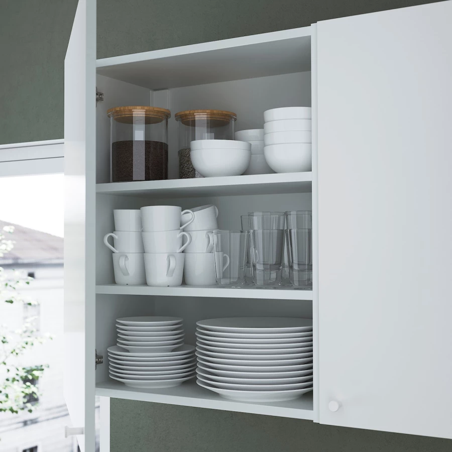 Каркас кухонного навесного шкафа - IKEA METOD/МЕТОД ИКЕА,  60х30х75 см, белый (изображение №2)