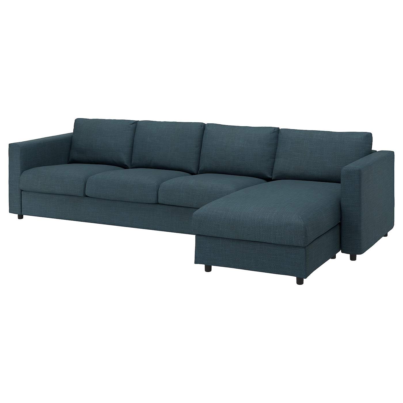 VIMLE Чехол на 4-местный диван с шезлонгом/Хилларед темно-синий ИКЕА