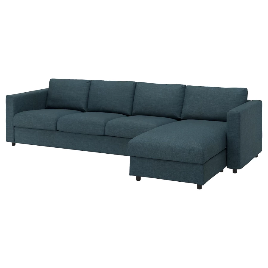 VIMLE Чехол на 4-местный диван с шезлонгом/Хилларед темно-синий ИКЕА (изображение №1)