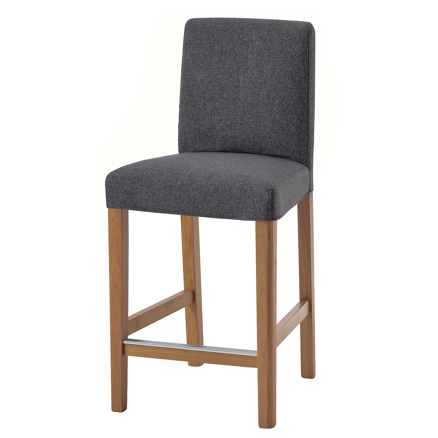 Барный стул со спинкой - BERGMUND IKEA/БЕРГМУНД ИКЕА, 97х45х48 см, серый