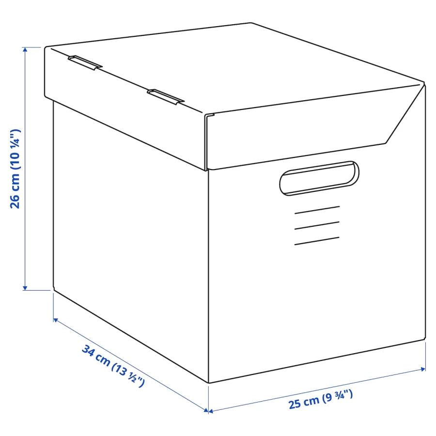 Коробка с крышкой - PAPPIS IKEA/ ПАППИС ИКЕА, 25х34х26 см, бежевый (изображение №3)