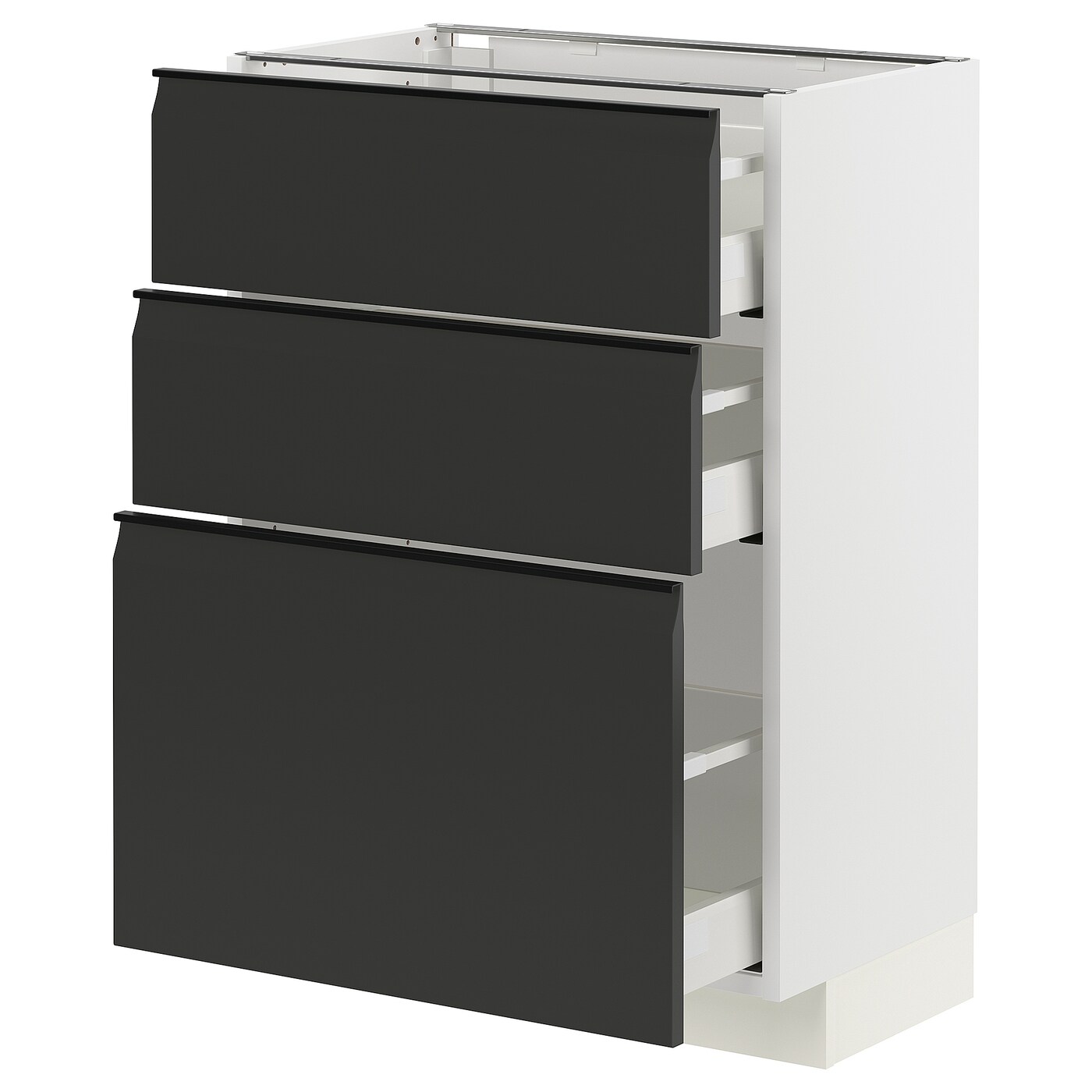 Напольный кухонный шкаф  - IKEA METOD MAXIMERA, 88x39x60см, белый/черный, МЕТОД МАКСИМЕРА ИКЕА