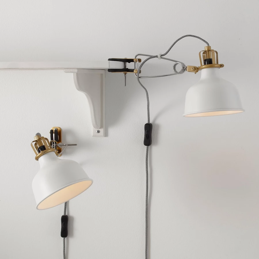 Настенный светильник -  RANARP  IKEA/ РАНАРП ИКЕА,  14 см, белый (изображение №5)