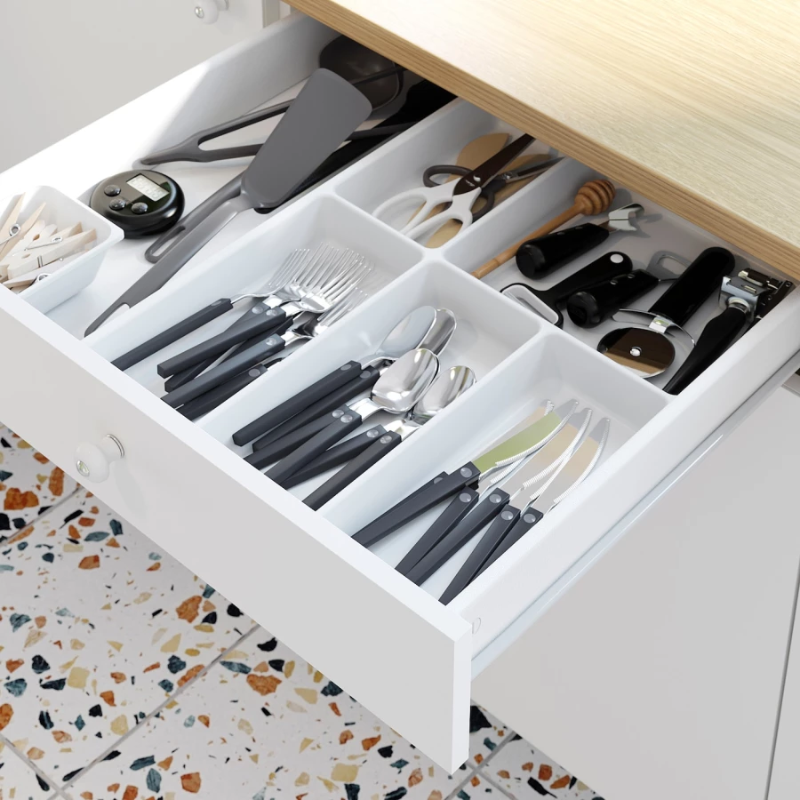 Кухонная комбинация для хранения вещей - KNOXHULT IKEA/ КНОКСХУЛЬТ ИКЕА, 120х61х220 см, бежевый/белый (изображение №4)