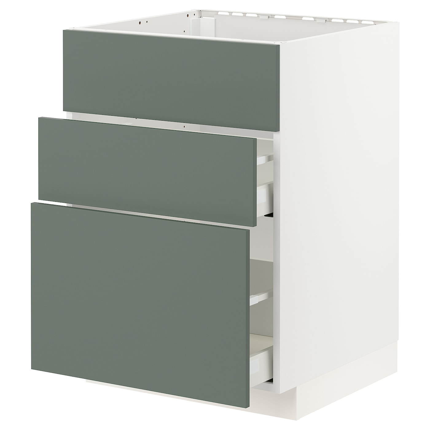 Напольный кухонный шкаф  - IKEA METOD MAXIMERA, 88x62x60см, белый/серо-зеленый, МЕТОД МАКСИМЕРА ИКЕА