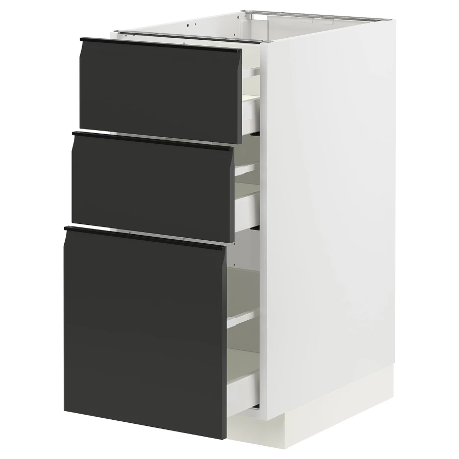 Напольный шкаф - IKEA METOD MAXIMERA, 88x62x40см, белый/черный, МЕТОД МАКСИМЕРА ИКЕА (изображение №1)